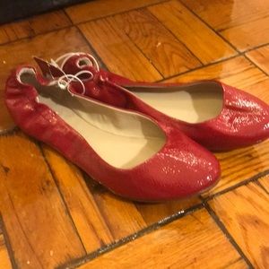 NWT red patent leather flats